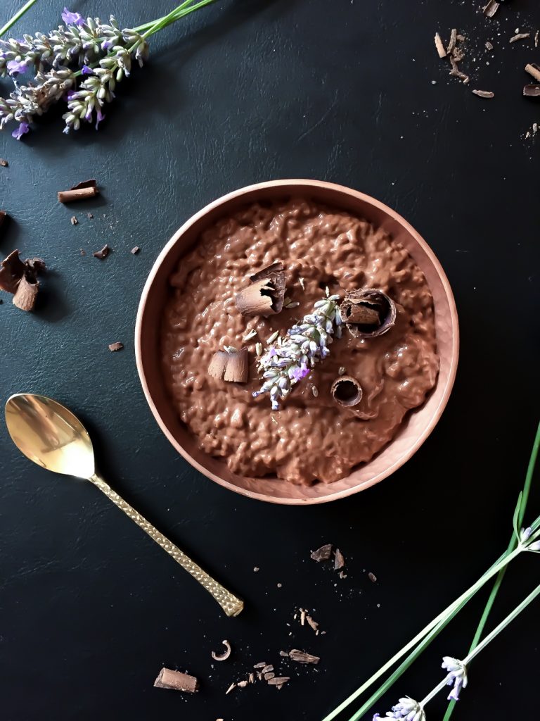 Chocolate Lavender Chia Pudding Recipe (Dairy Free, Vegan)