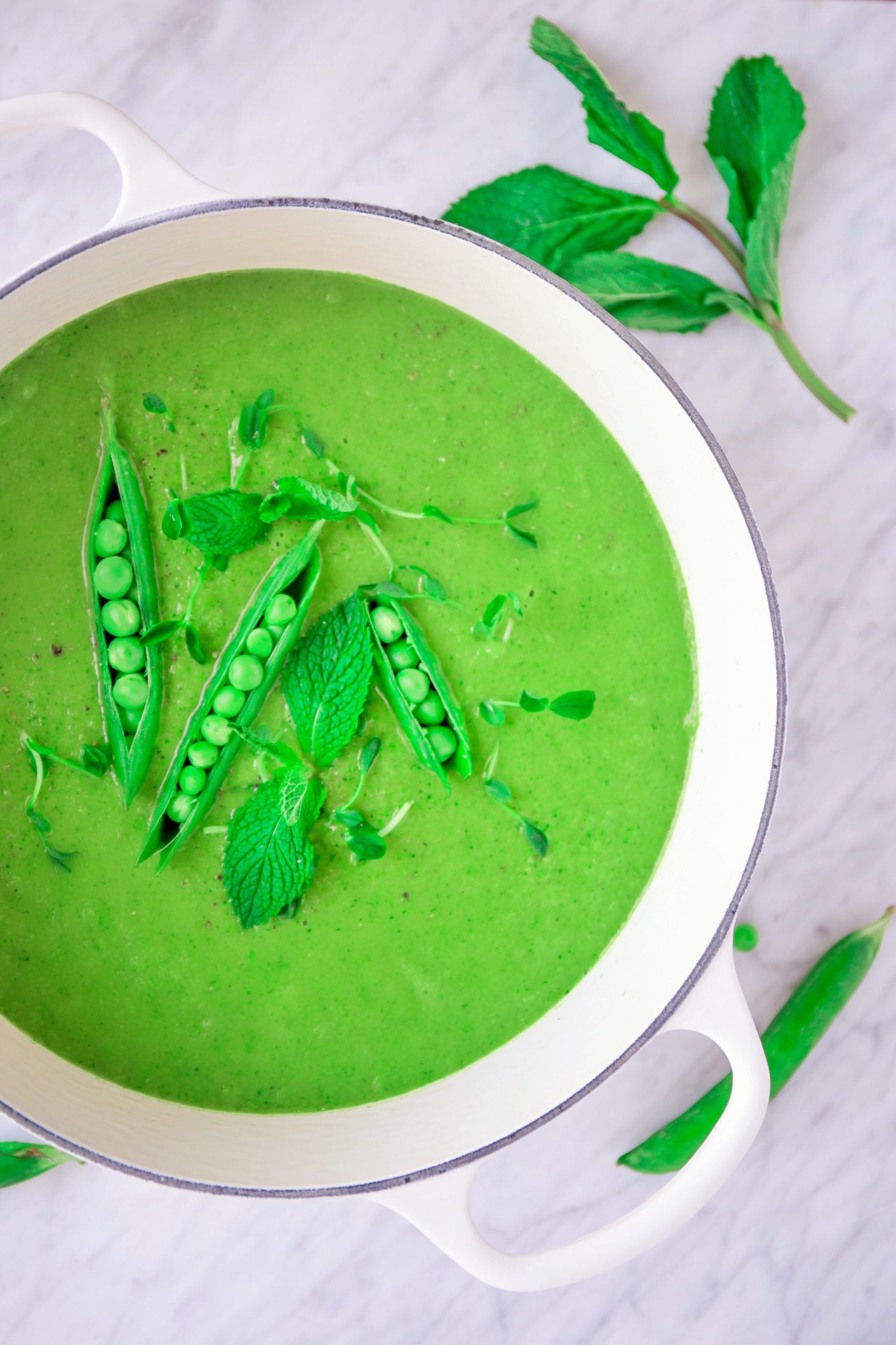 Easy Spring Pea and Mint Soup (Gluten Free, Vegan)