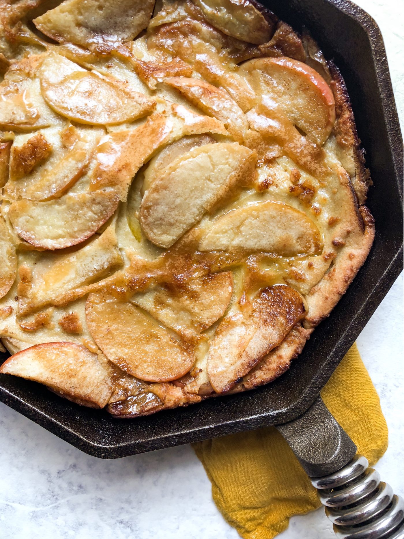 Healthy Caramelized Apple Dutch Baby (Gluten Free, Grain Free, Paleo)