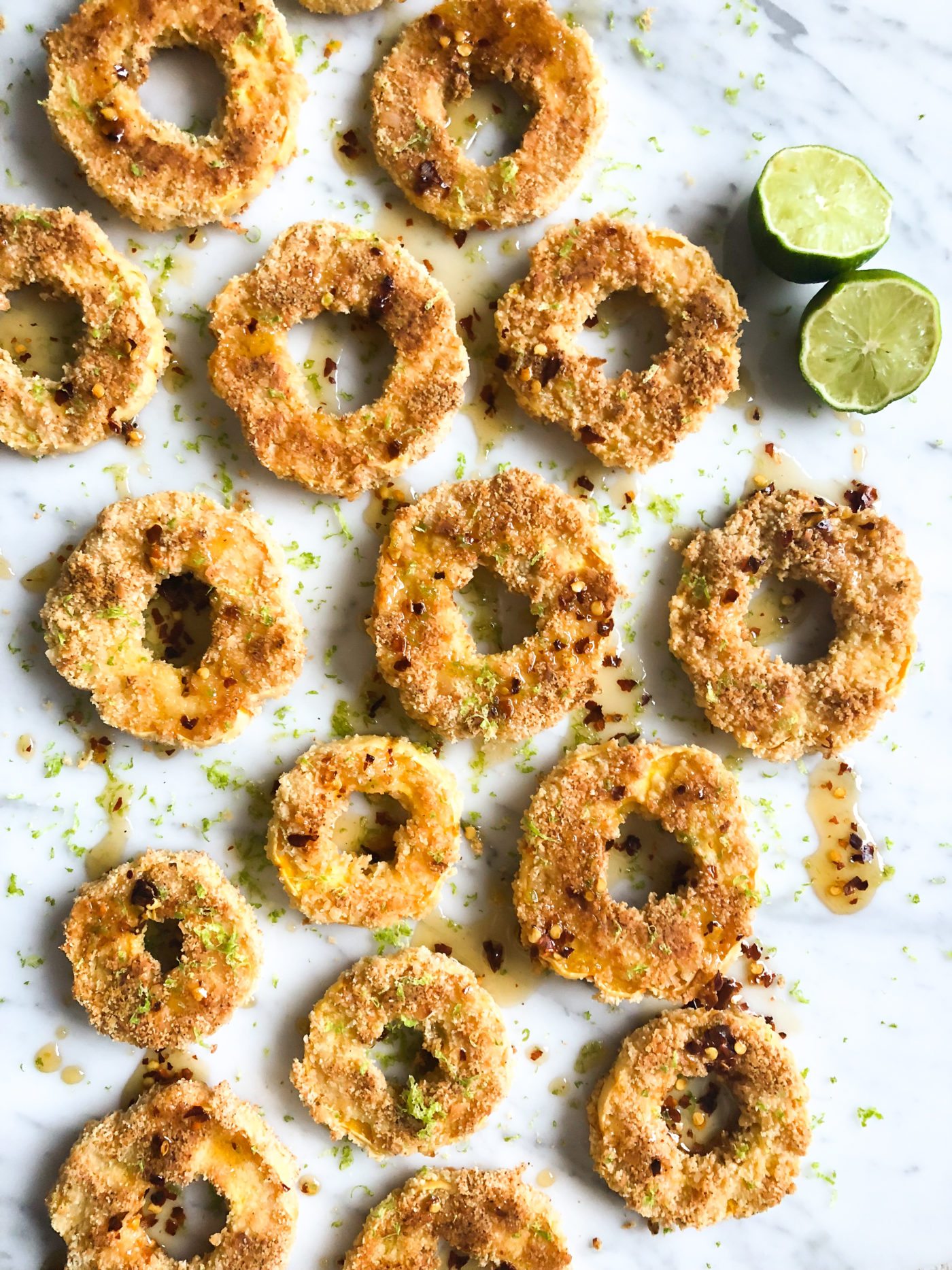Delicata Squash Donuts with Lime Zest & Spicy Maple Syrup (Inspired by ABC Kitchen)