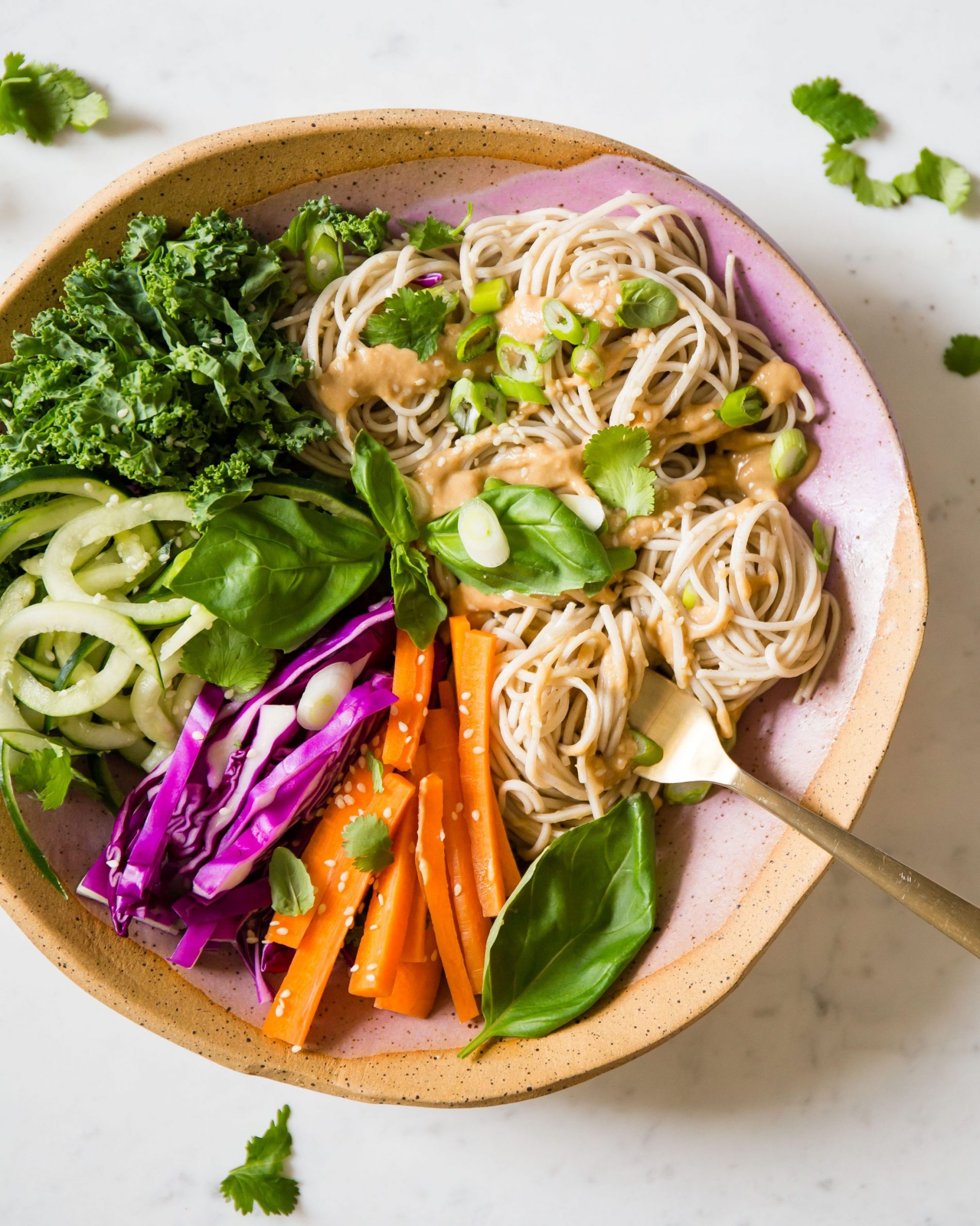 Gluten Free Vegan Soba Noodle Bowl Tahini Miso. breakfast. gluten free. 