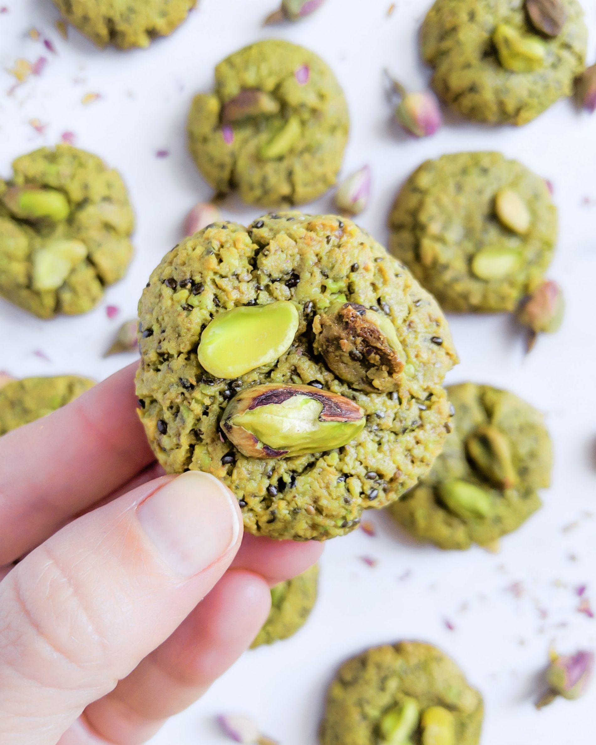 Vegan Gluten Free Pistachio Rose Cookies