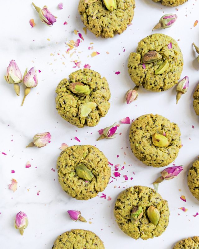 Vegan Gluten Free Pistachio Rose Cookies