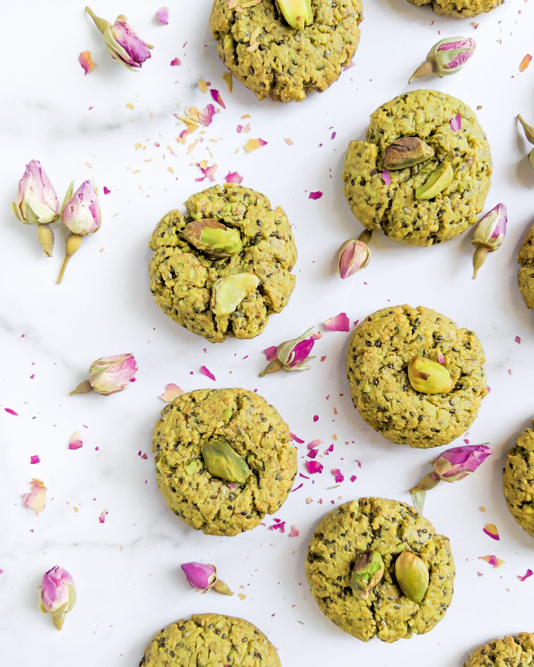 Pistachio Rose Cookies (Vegan, Gluten Free, Grain Free)
