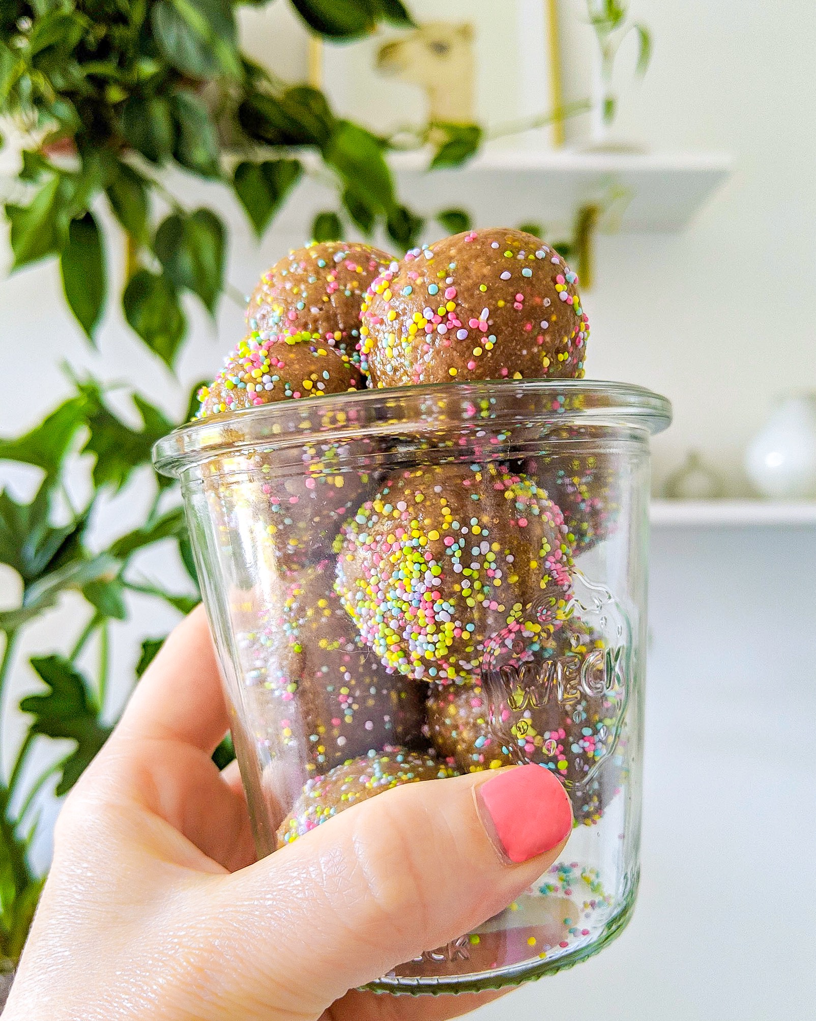 healthy birthday cake energy ball