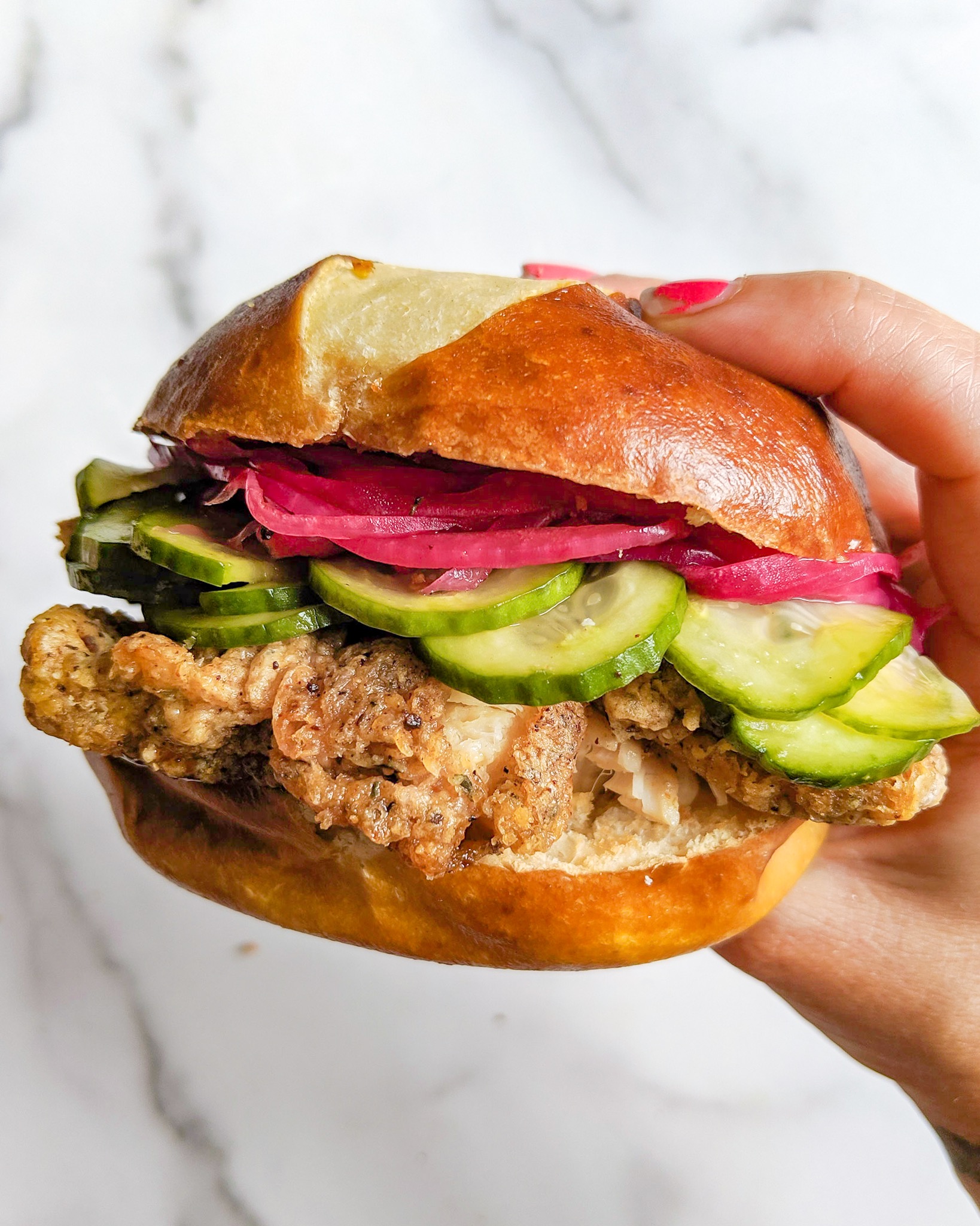 Gluten Free Fried Chicken Sandwich (dairy free + vegetarian option!)