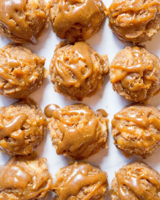 Healthy Caramel Apple Cookie Dough Bites