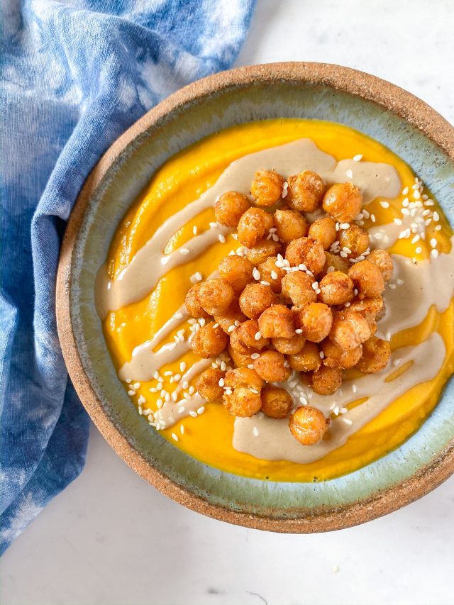 Sweet Potato Tahini Soup Vegan Gluten Free Dairy Free