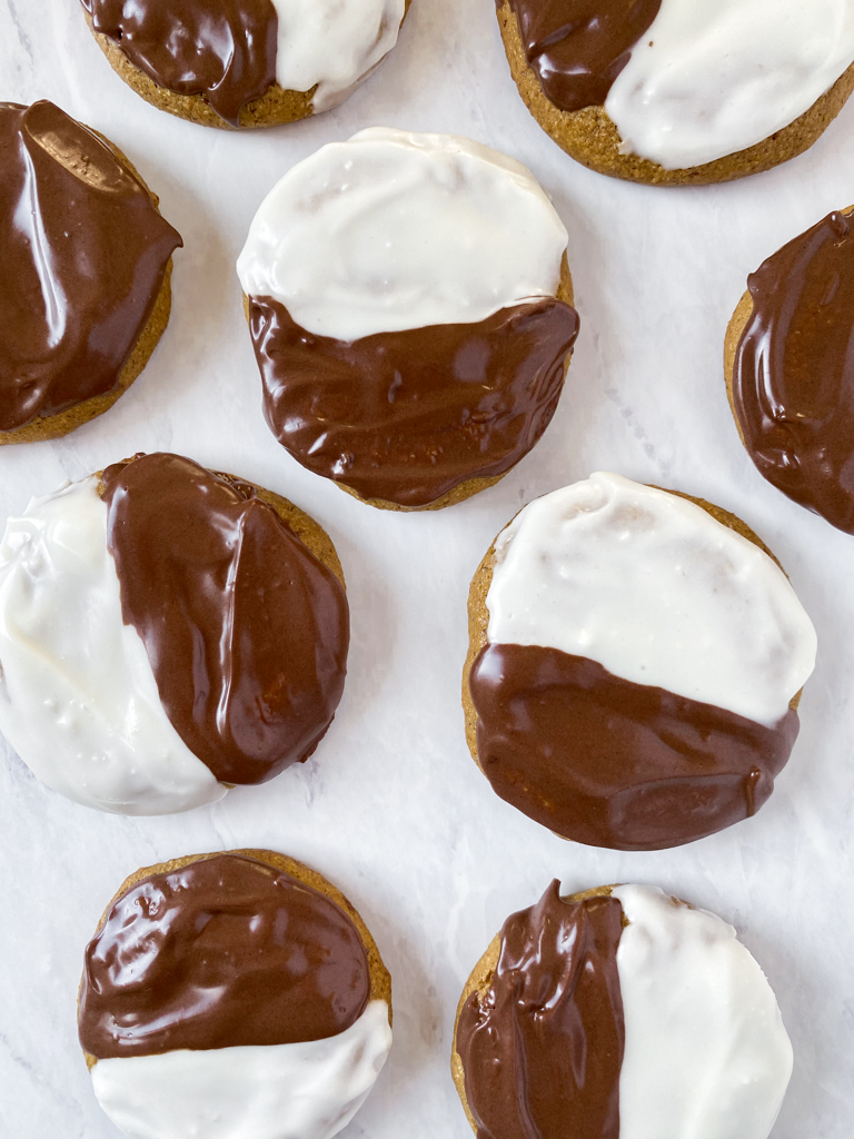 Healthy Black & White Cookies (Grain Free, Gluten Free, Refined Sugar Free)