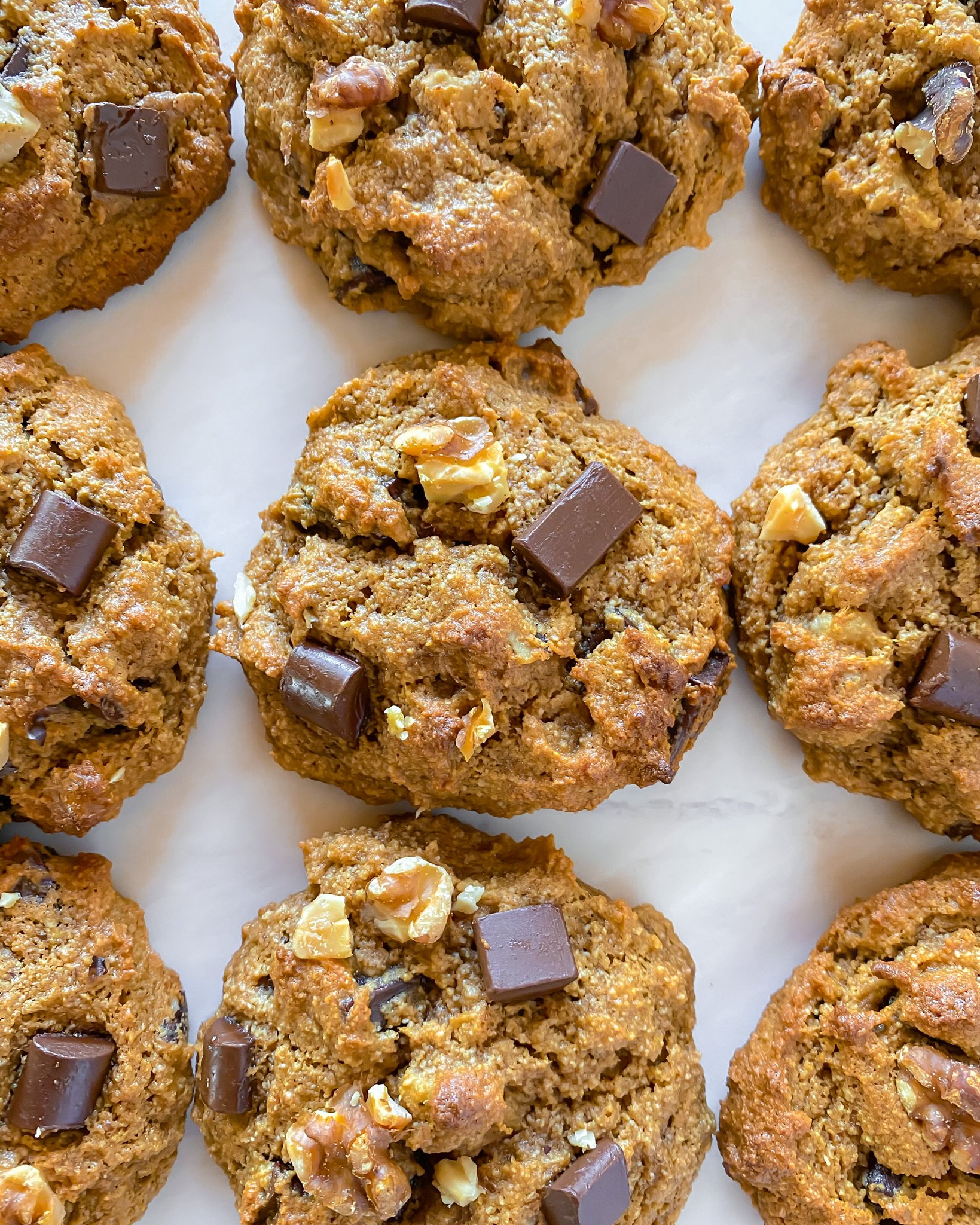 assortment of healthy banana bread muffin tops
