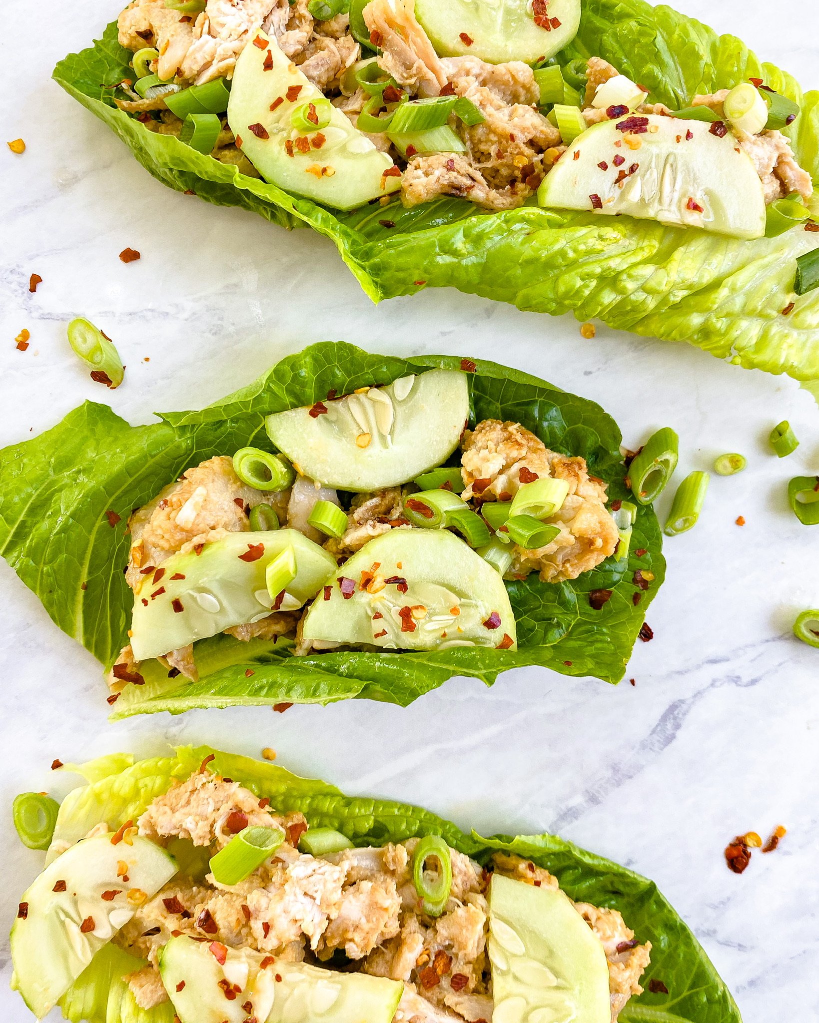 healthy chicken salad lettuce wraps