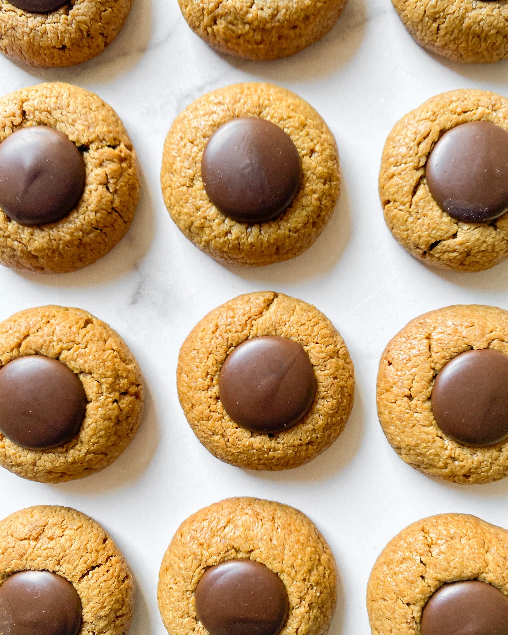 healthy 5-ingredient peanut butter blossoms