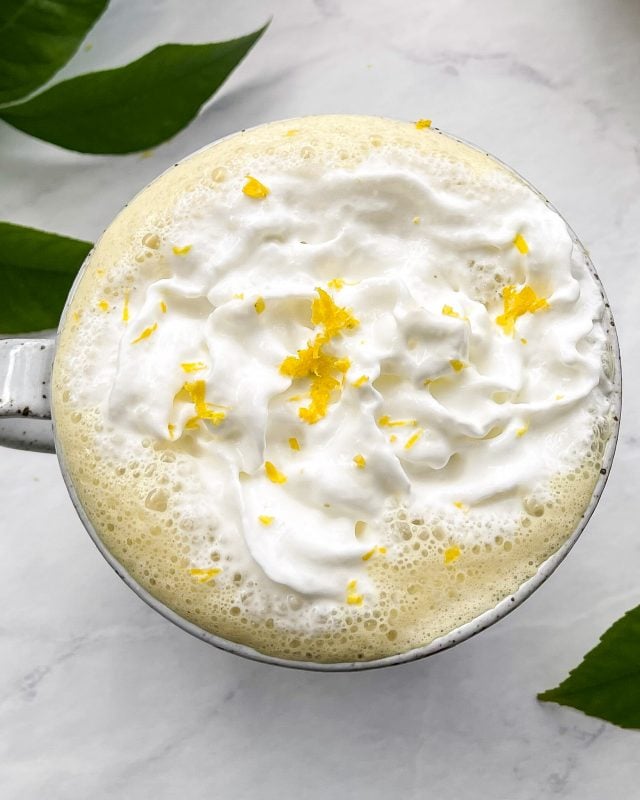 Dairy-Free Lemon Meringue Latte (Caffeine Free)