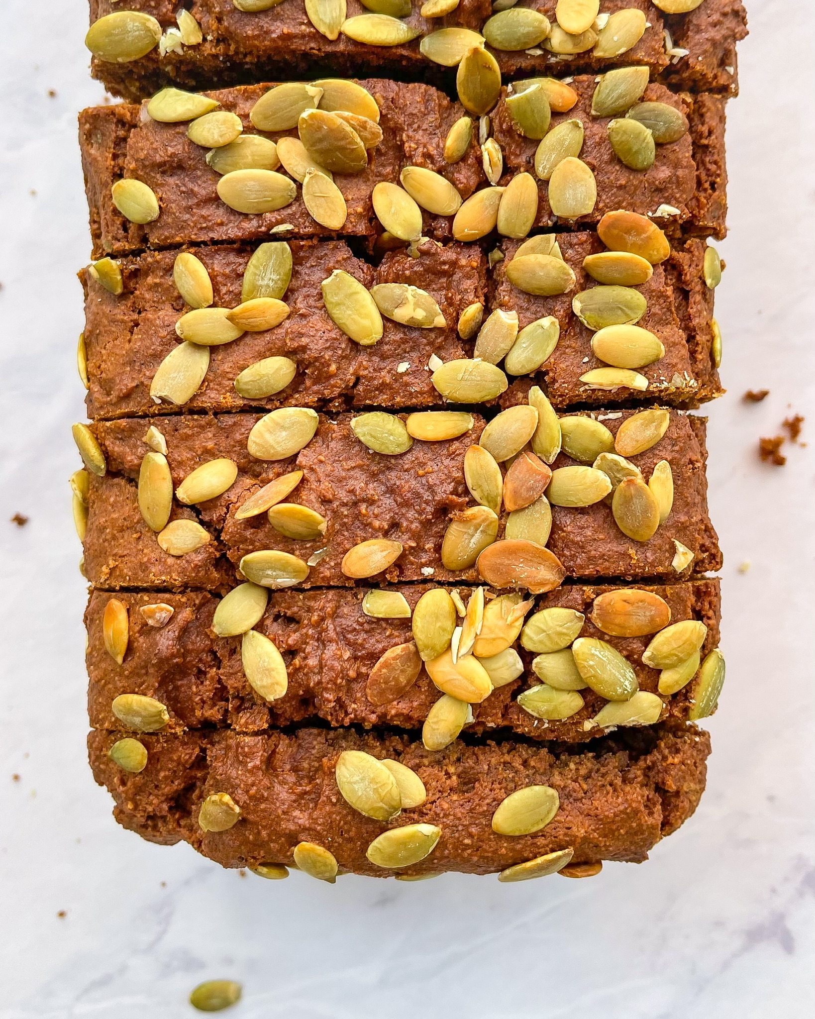 top view of healthy starbucks pumpkin loaf