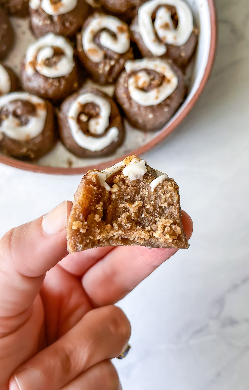 cinnamon roll dough bites