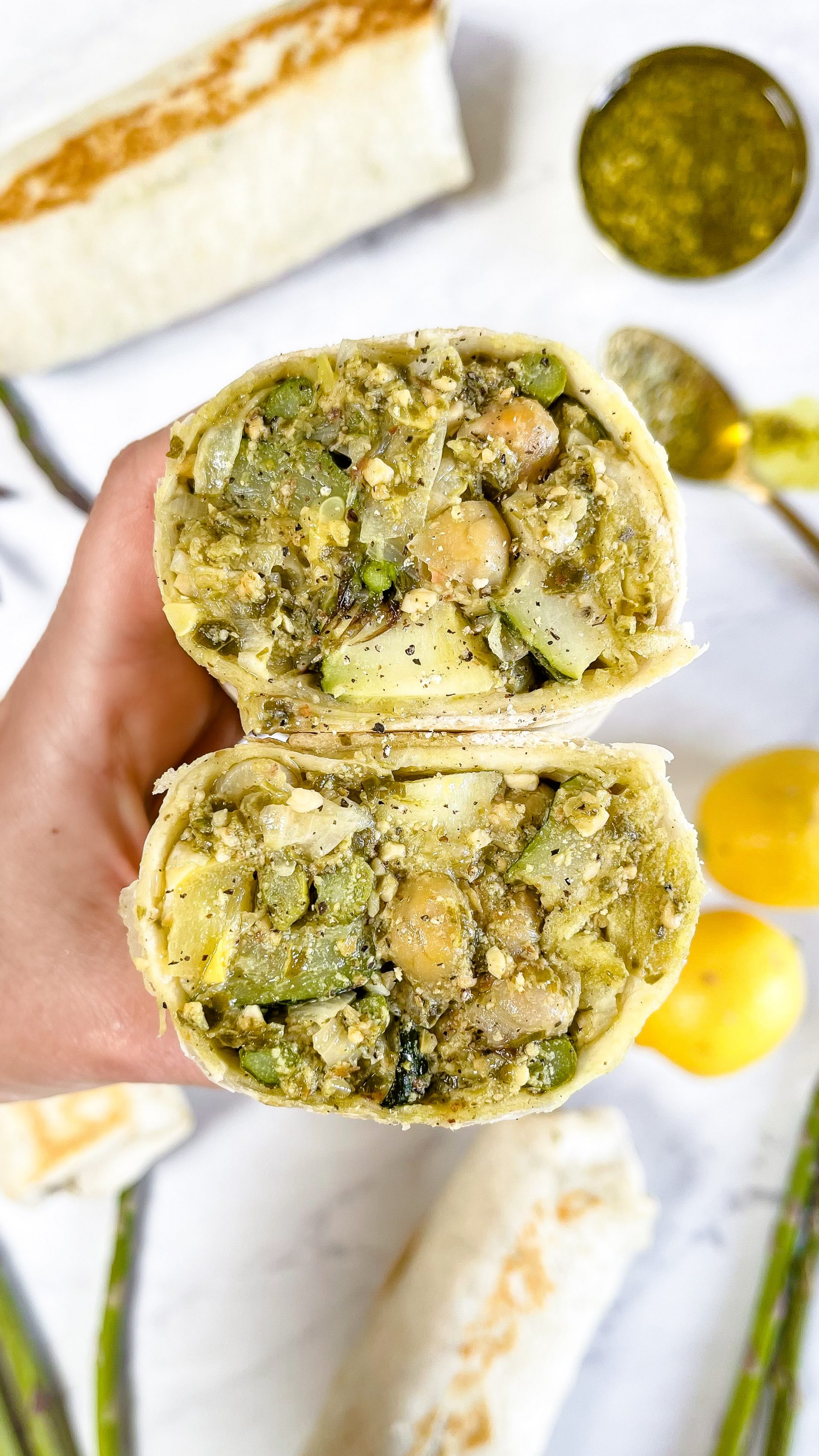 pesto freezer burritos