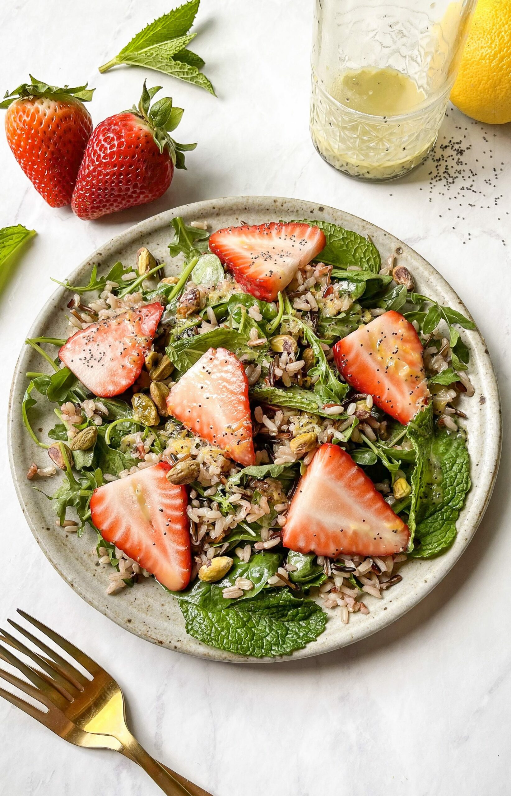 Summer Strawberry Salad with Lemon Poppyseed Vinaigrette