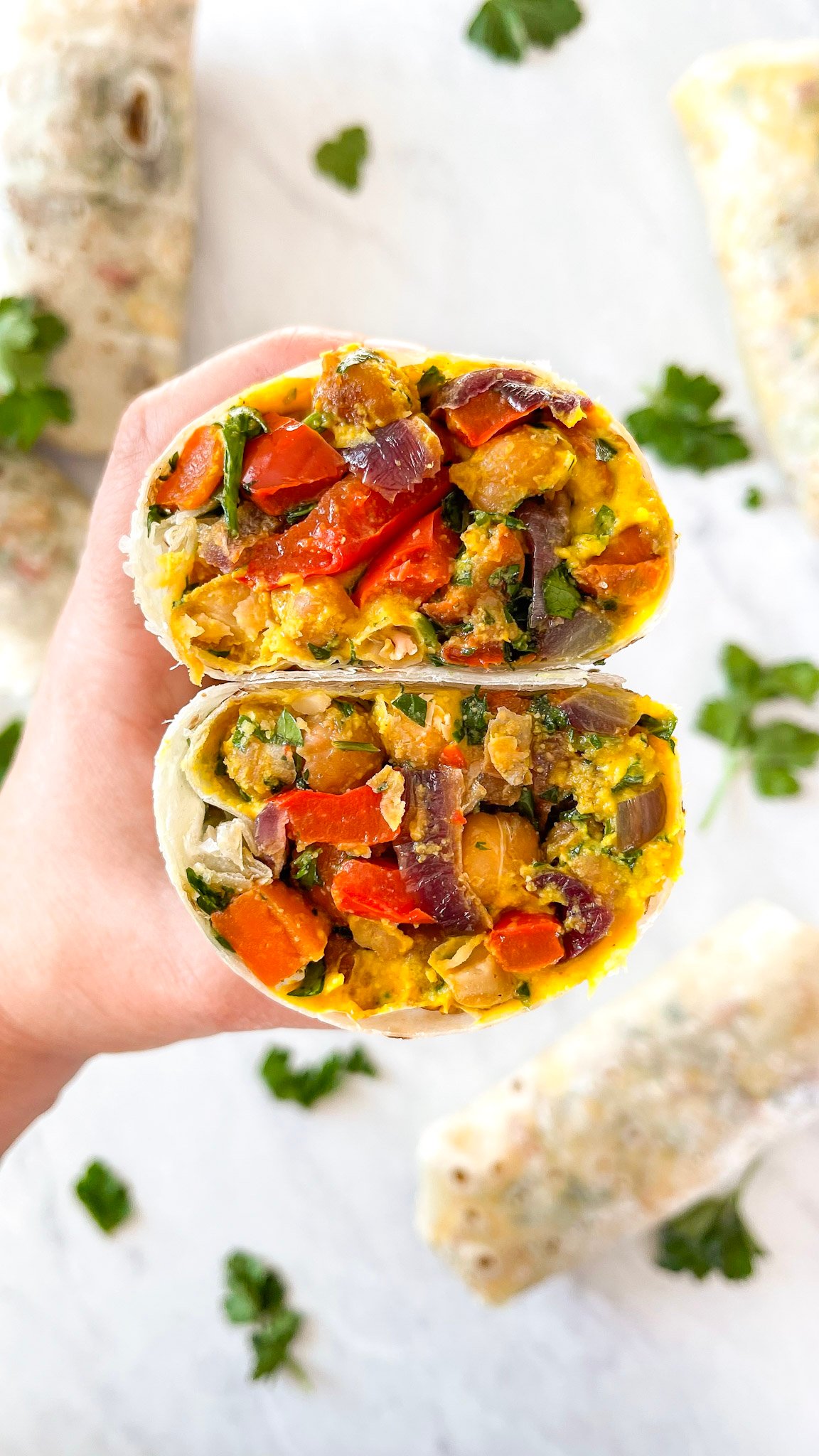 The Tastiest Falafel-Spiced Vegan Meal Prep Freezer Burritos