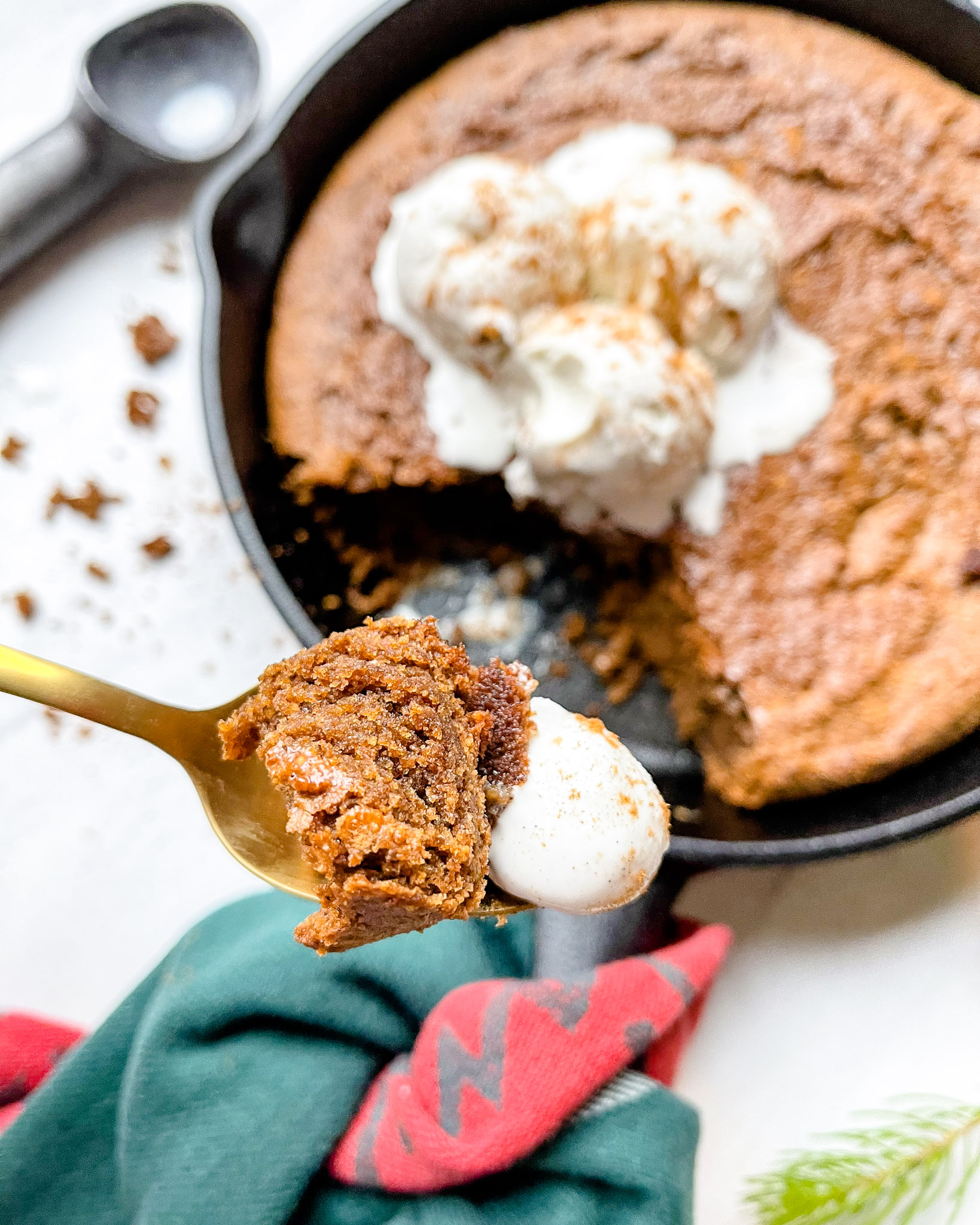 grain free gingerbread cookie skillet 