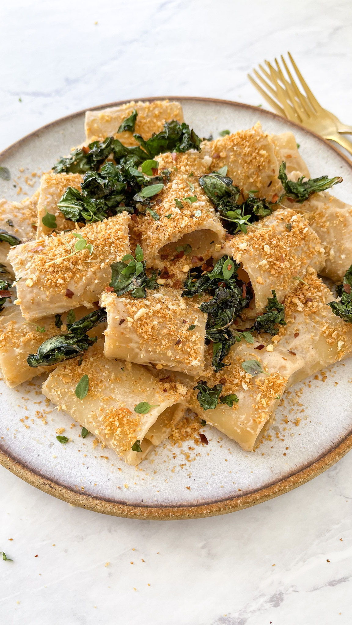 caramelized cauliflower Alfredo pasta