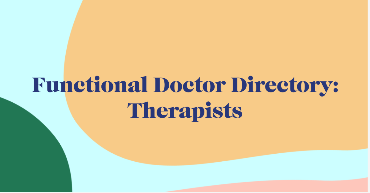 FUNCTIONAL DOCTOR DIRECTORY THERAPISTS