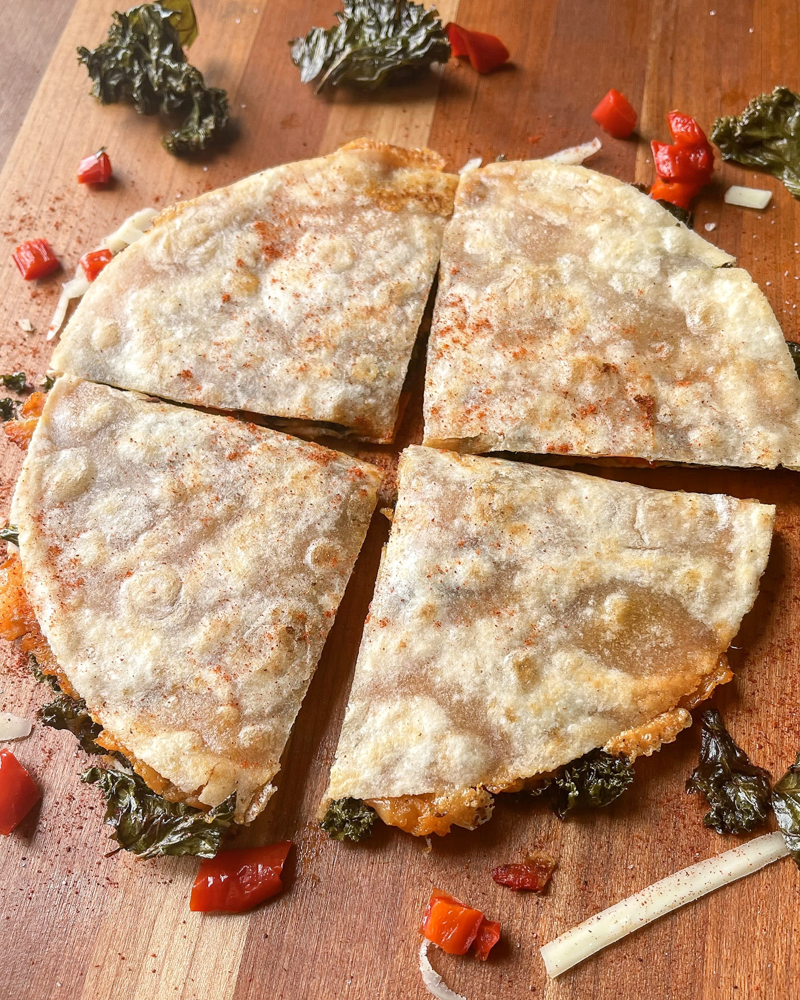 Meal Prep Red pepper kale quesadilla