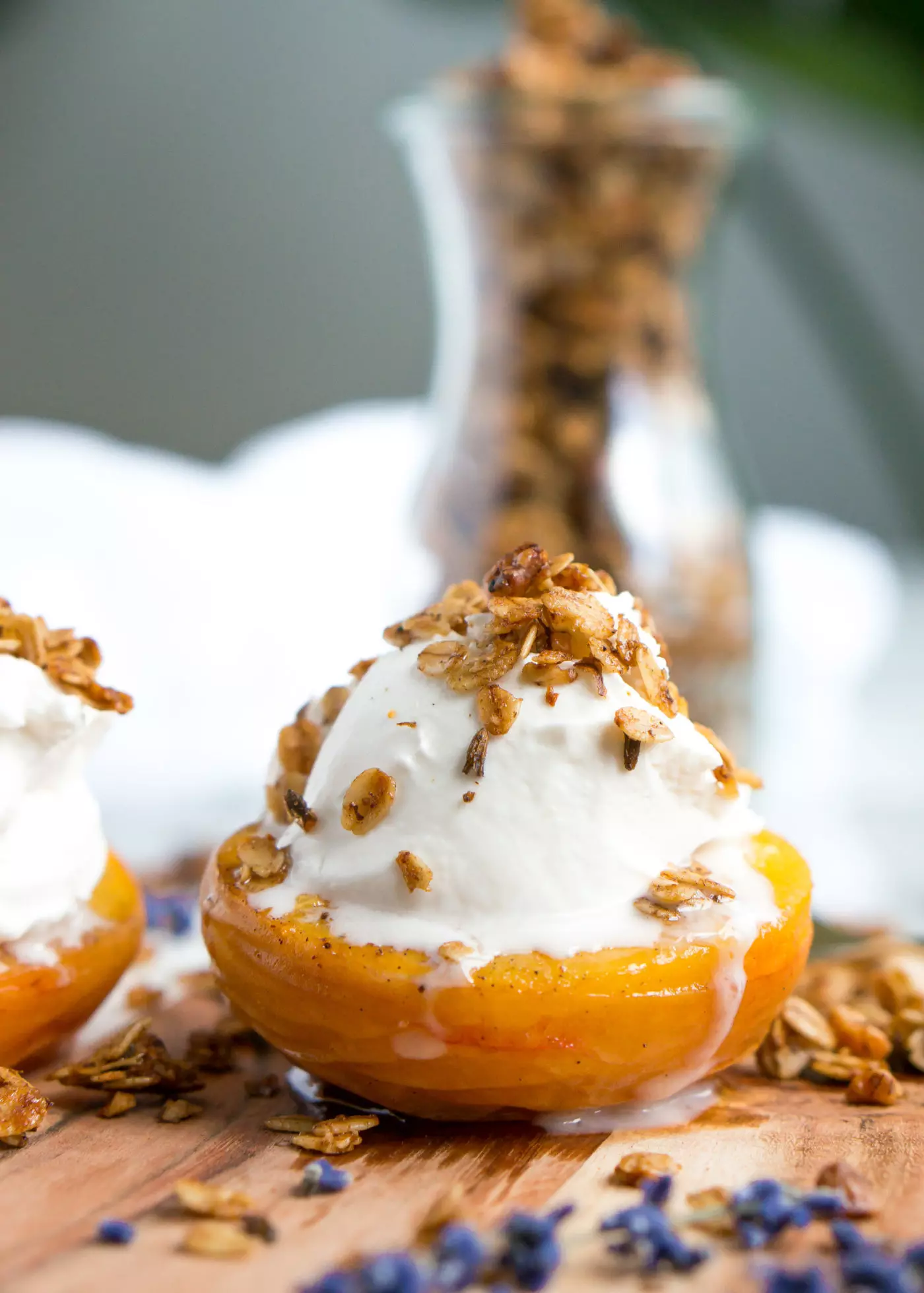 https://www.lizmoody.com/wp-content/uploads/2022/03/healthy-cinnamon-lavender-granola-roasted-peaches-6-1.webp