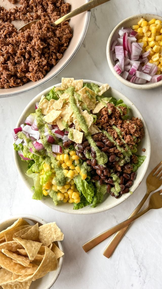 The Best Vegan Taco Salad (with plant based meat!)