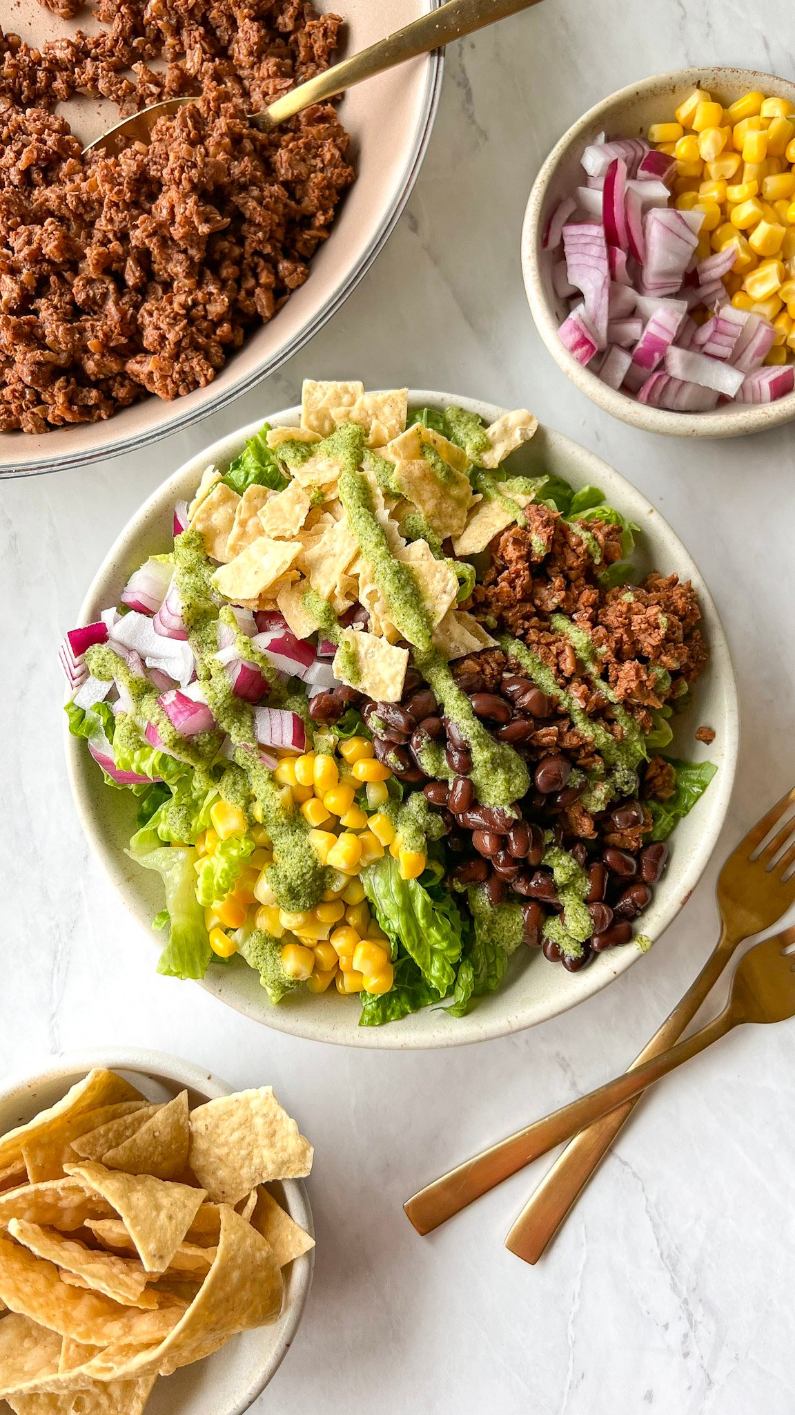 The Best Vegan Taco Salad (with plant based meat!)