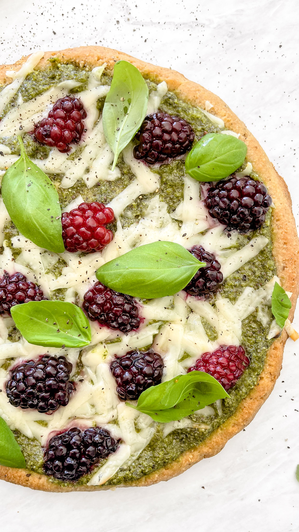 Protein-Packed Blackberry Pesto Pizza (grain free!)